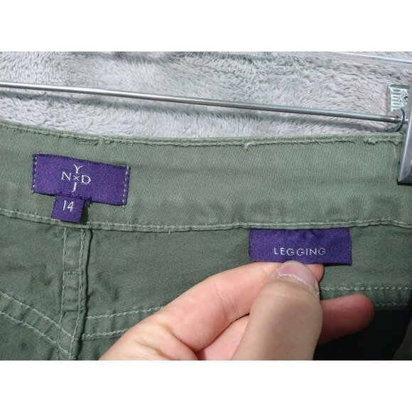 NYDJ Legging Womens 14 Green Jegging Zip Ankle Pockets Stretch High Rise - Picture 7 of 10